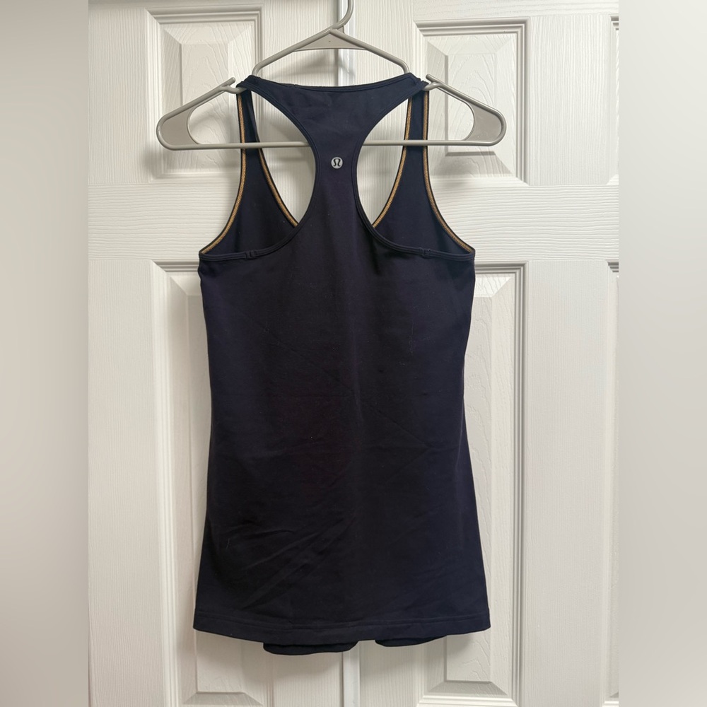 Lululemon Women's Athletic Tank Top Size 8 Purple Logo Y Racerback Pullover